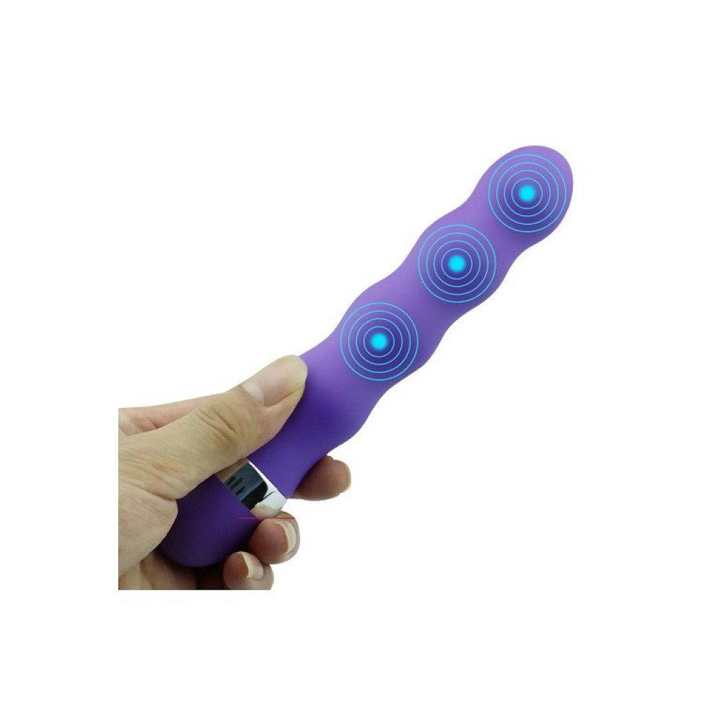 18,5 Cm Uzunluğunda Boğumlu Anal Ve Vajinal Kullanım İçin Titreşimli Vibratör