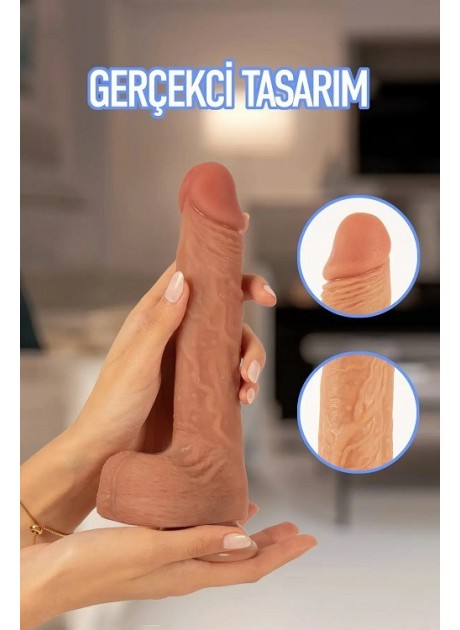 22 Cm Çift Katmanlı Realistik Vibratör Dildo