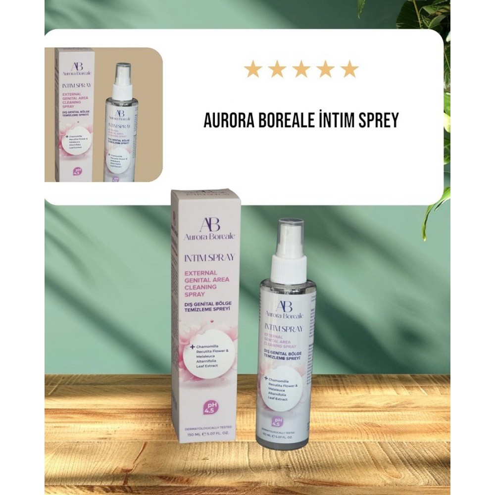 AURORA BOREALE 150 ML İNTİM SPRAY DIŞ GENİTAL BÖLĞE TEMİZLEME SPREYİ
