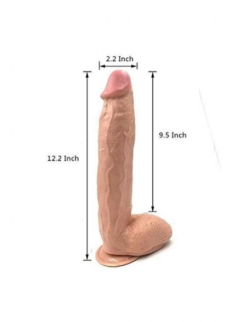 30 cm Ultra Gerçekçi Doku Vantuzlu Testisli Et Dokusu Tam Realistik Dildo