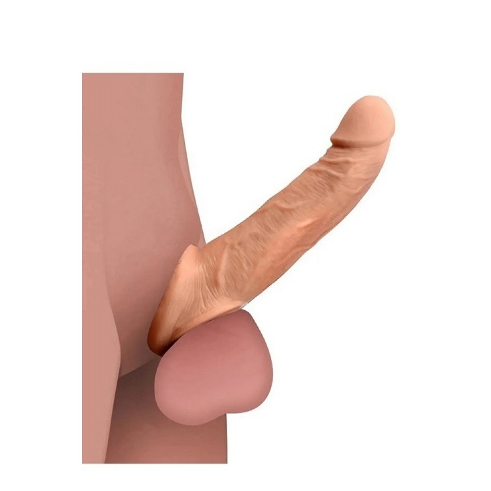 7 Cm Dolgulu Gerçekçi Penis Dokusunda 21 Cm Realistik Uzatmalı Penis Kılıfı