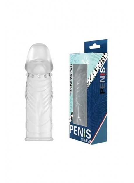 Damarlı Uzatmalı Şeffaf Silikon Penis Kılıfı