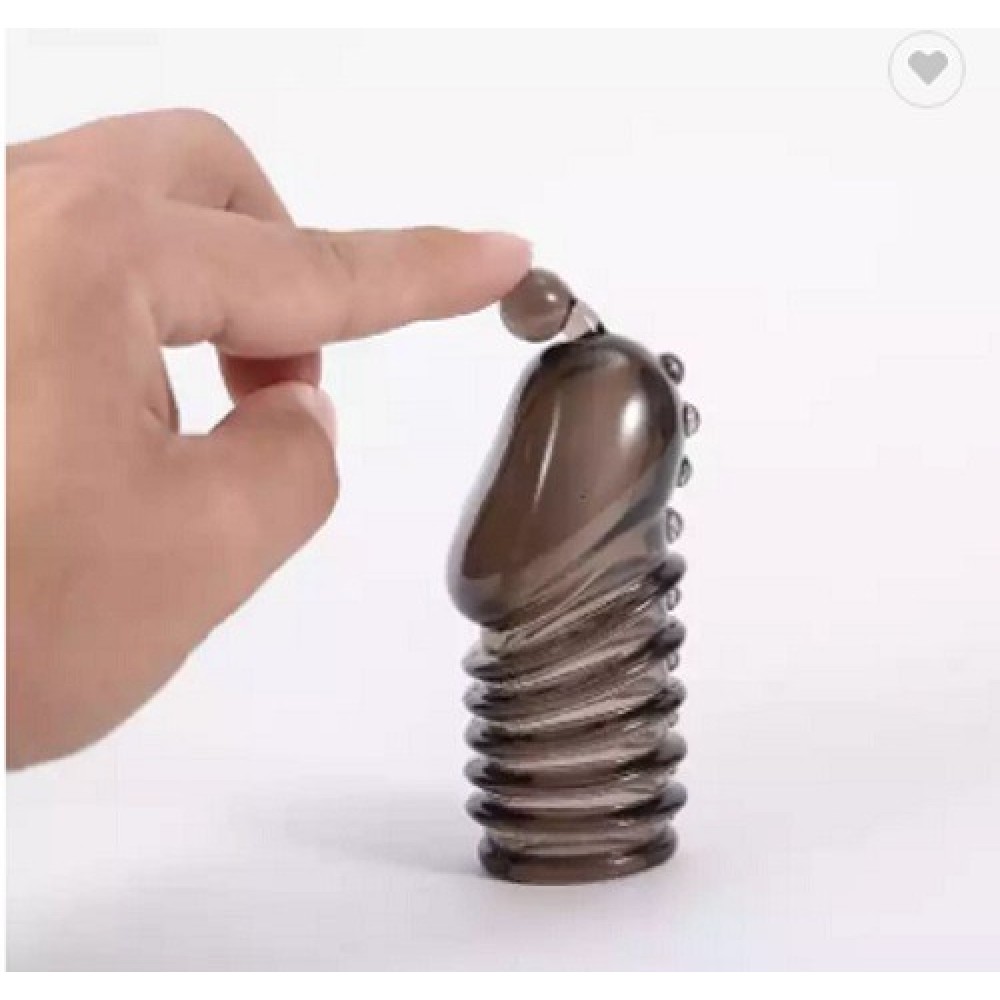 G Noktası Uyarıcılı Slikon Siyah Penis Kılıfı (PK6)