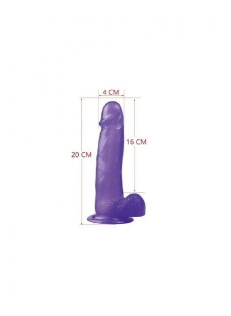 Mor Renk 20 Cm Uzunluk 4 Cm Çap Jel Vantuzlu Dildo