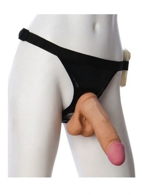 Realistik 19 Cm Belden Bağlamalı Titreşimli Strapon