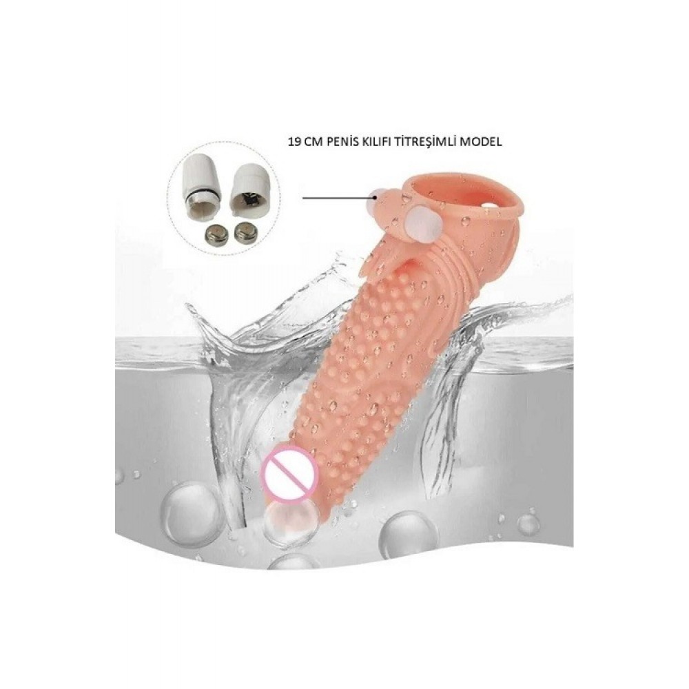 Tırtıklı Testis Sıkılaştıcılı Titreşimli Penis Kılıfı