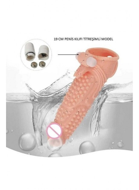 Tırtıklı Testis Sıkılaştıcılı Titreşimli Penis Kılıfı