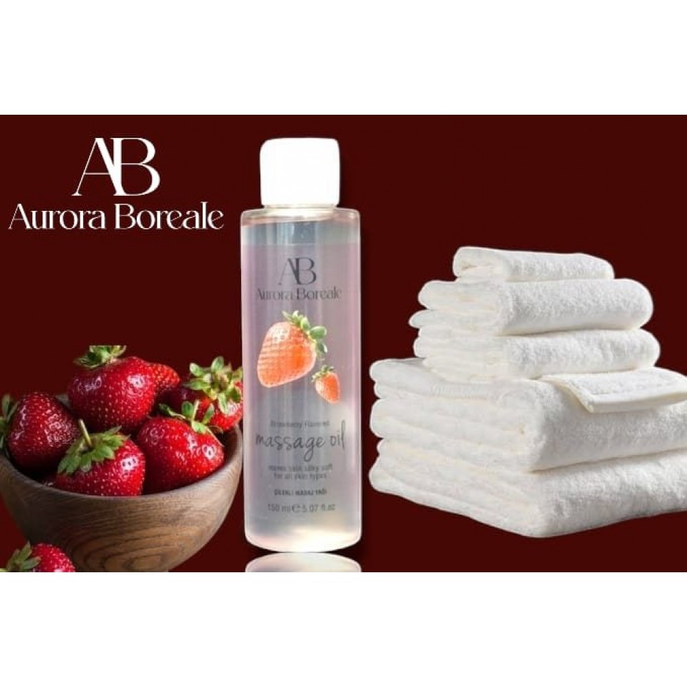 Aurora Boreale Çilek Aromalı Masaj Yağı 150 ML Isıtıcı Etkili