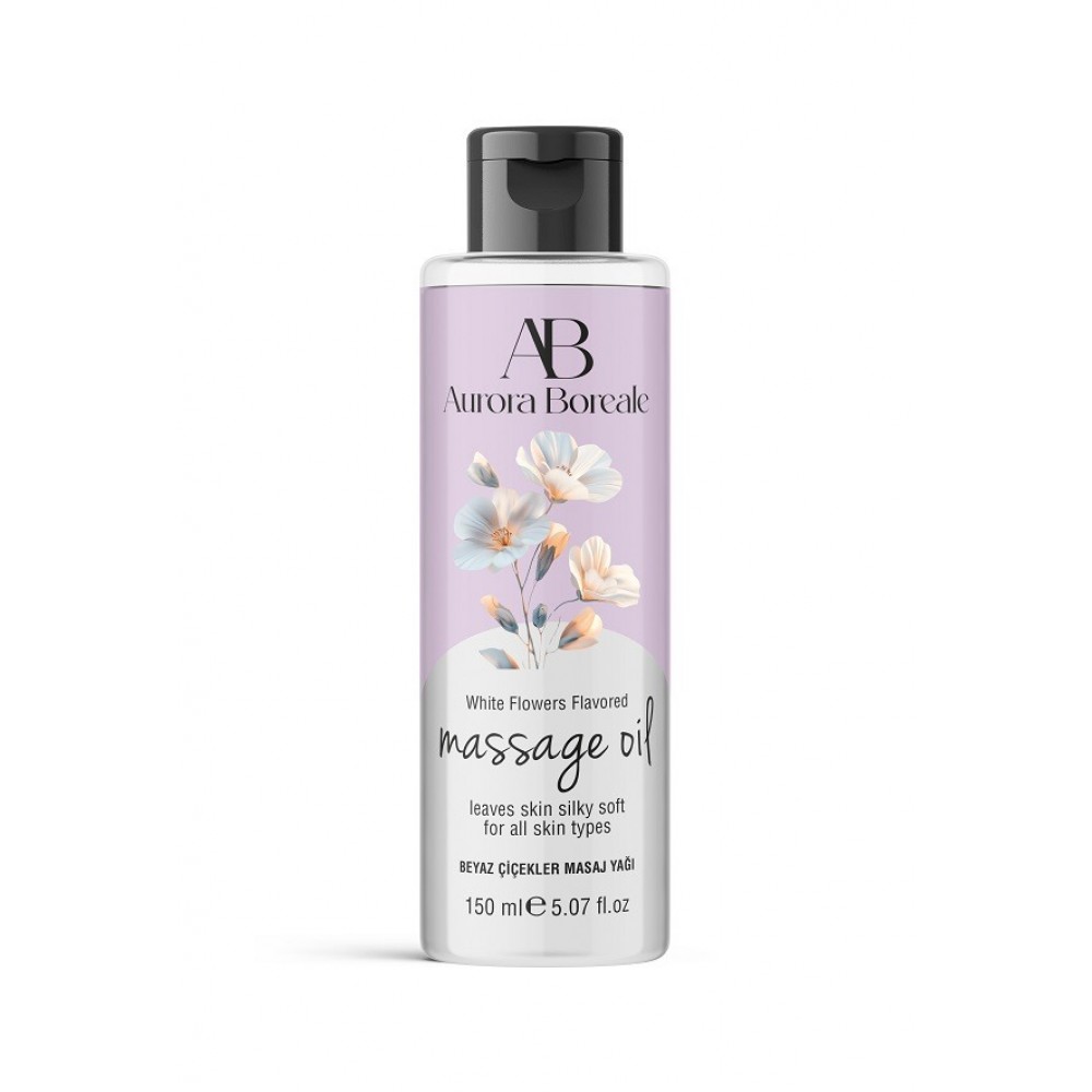Aurora Boreale Beyaz Çiçek Aromalı Masaj Yağı 150 ML Isıtıcı Etkili — görsel 2