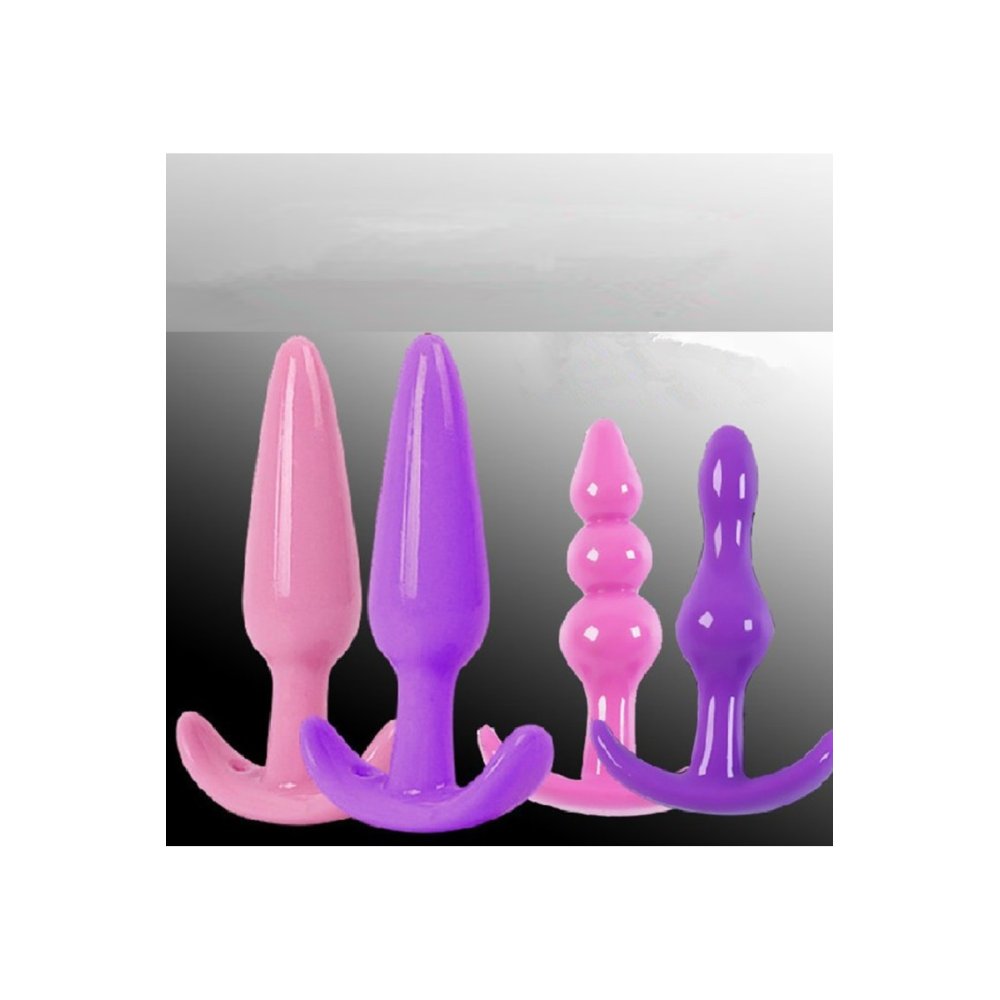 10 Cm Uzunluğunda Anal Plug ve Anal Tıkaç Seti Mor ve Pembe