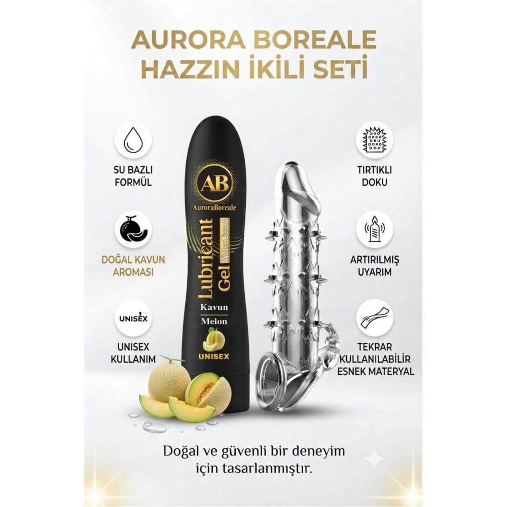 125 ML Kavunlu Kayganlaştırıcı Tırtıklı Tekrar Kullanılabilir Prezervatif 2 li Avantaj Paketi