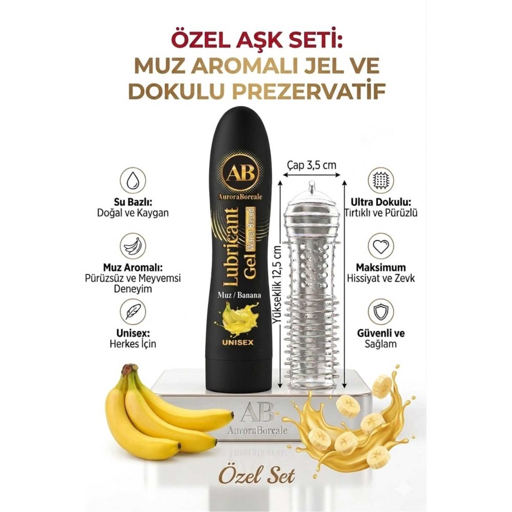 125 ML Muzlu Kayganlaştırıcı Jel Şeffaf Tırtıklı Prezervatif 2 li Özel Paket