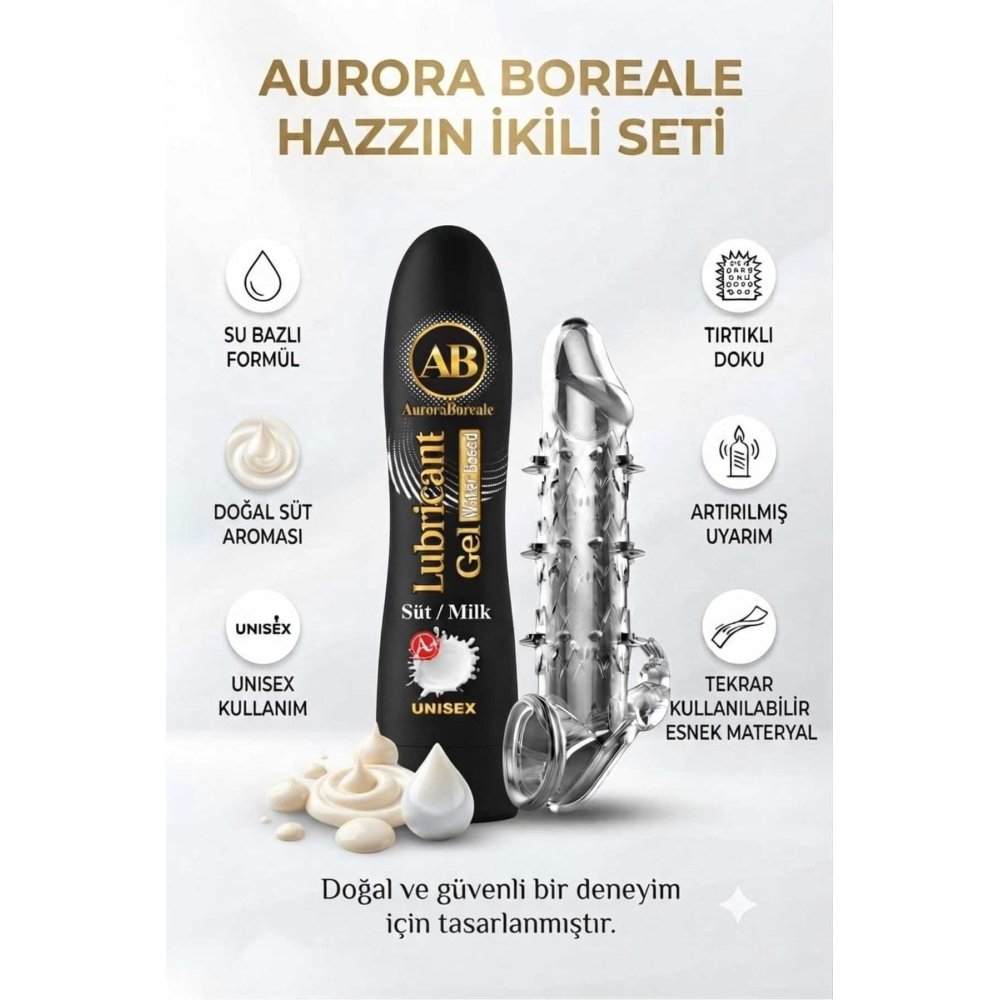 125 ML Süt Aromalı Kayganlaştırıcı Tırtıklı Tekrar Kullanılabilir Prezervatif 2 li Avantaj Paketi