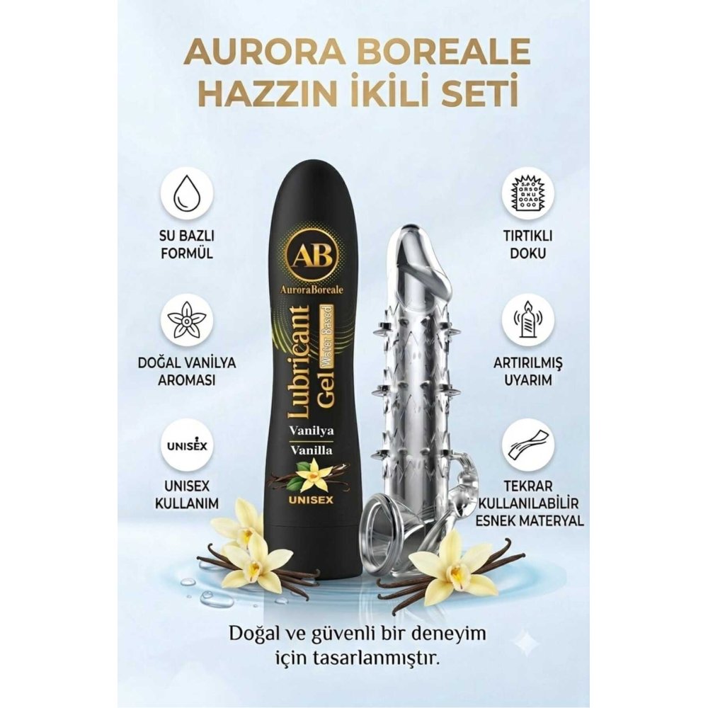 125 ML Vanilyalı Kayganlaştırıcı Tırtıklı Tekrar Kullanılabilir Prezervatif 2 li Avantaj Paketi