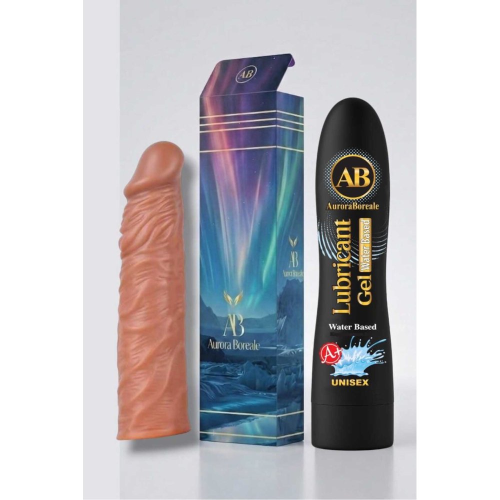 19 Cm Penis Kılıf Oyuncak Dildo Kılıfı A+ Sade Kayganlaştırıcı Jel Set
