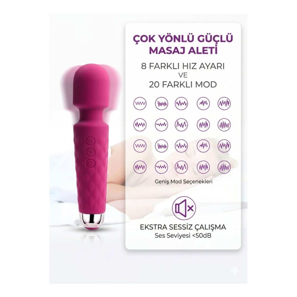 20 Modlu Şarjlı Su Geçirmez Vibratör Dildo Klitoral Uyarıcı Orgazm Masaj Aleti Sade Kayganlaştırıcı Jel Set — görsel 3
