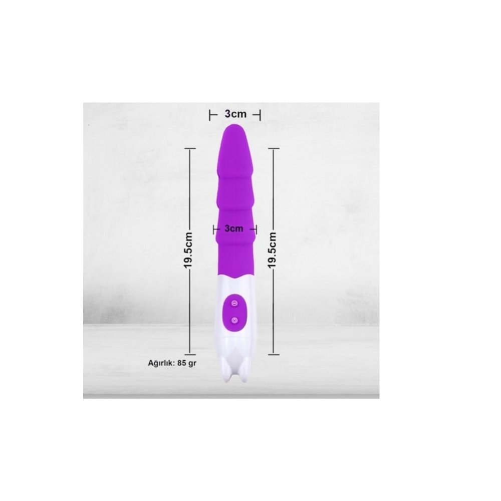 6 Farklı Titreşim Seçenekli 18.5cm Mor Su Geçirmez Anal Vibratör