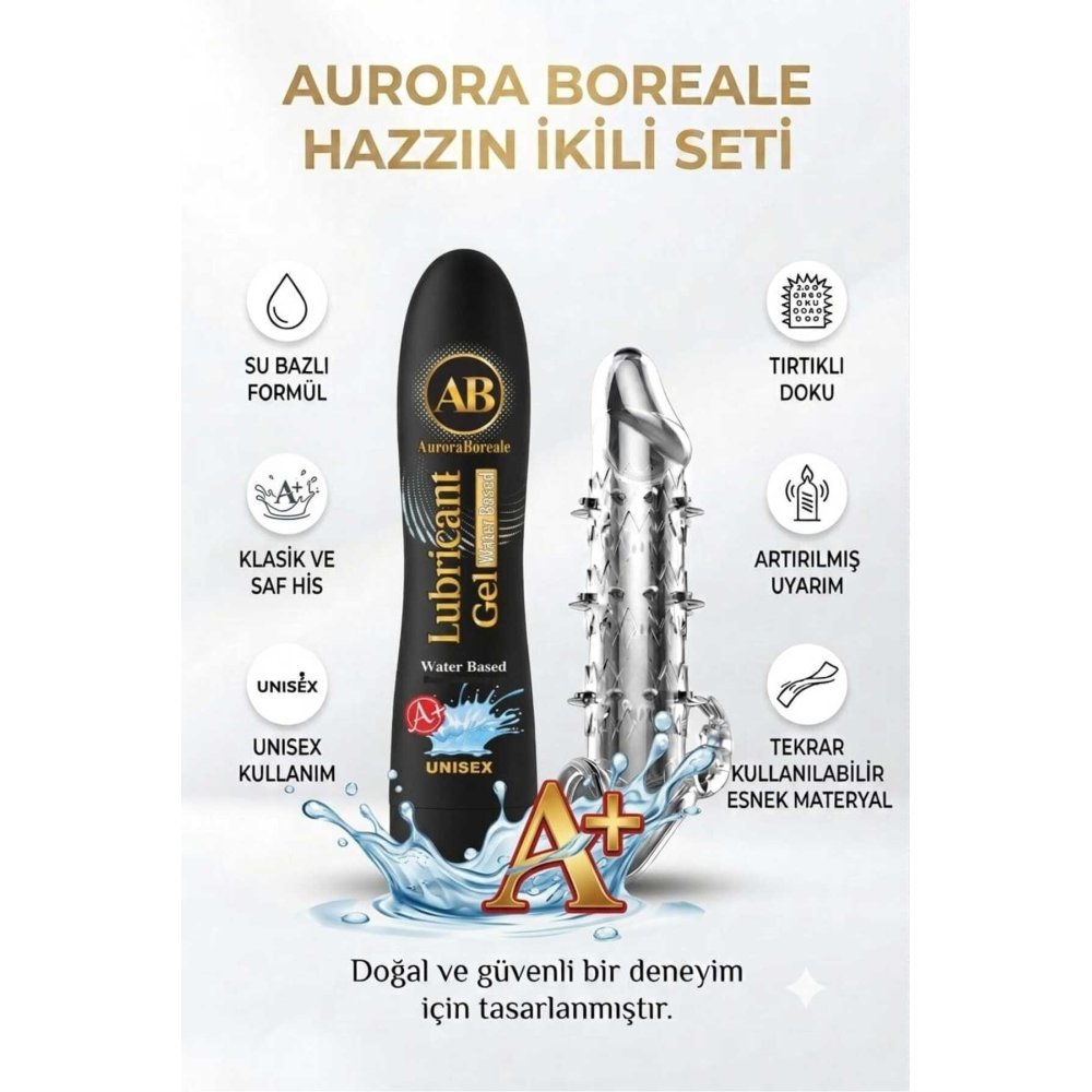 A Plus 125 ML Sade Kayganlaştırıcı Tırtıklı Tekrar Kullanılabilir Prezervatif 2 li Avantaj Paketi