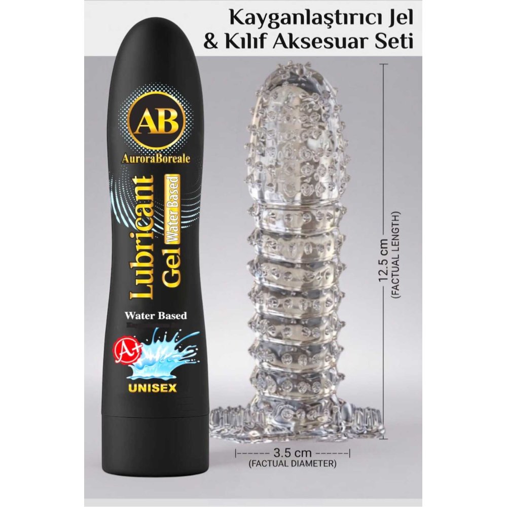 A+ Plus Su Bazlı 125 ML Kayganlaştırıcı Jel Şeffaf Kılıf Tırtıklı Prezervatif 2 li Set