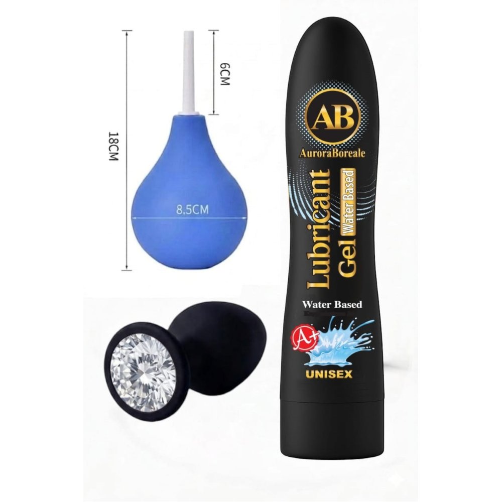 A+ Su Bazlı Anal Kullanım Plug ve Temizleme Pompa 3lü Seti