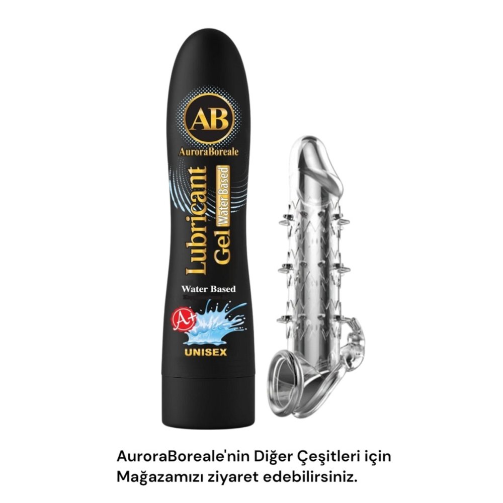 A Yüksek Kalite Tırtıklı Şeffaf Penis Kılıfı Büyük Boy A plus Sade Kayganlaştırıcı Jel Seti