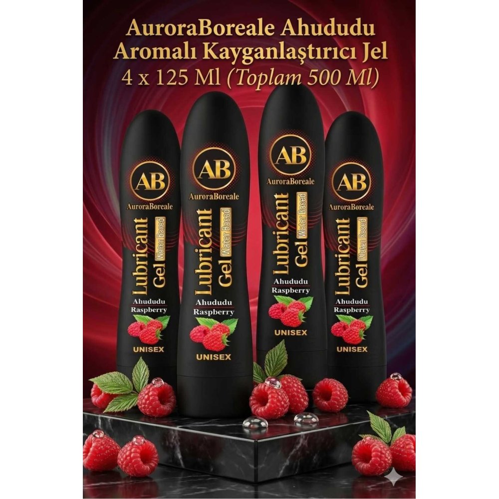 Ahududu Aromalı Kayganlaştırıcı Jel Lubricant Gel 500 ML 4 lü Süper Fırsat Sepeti