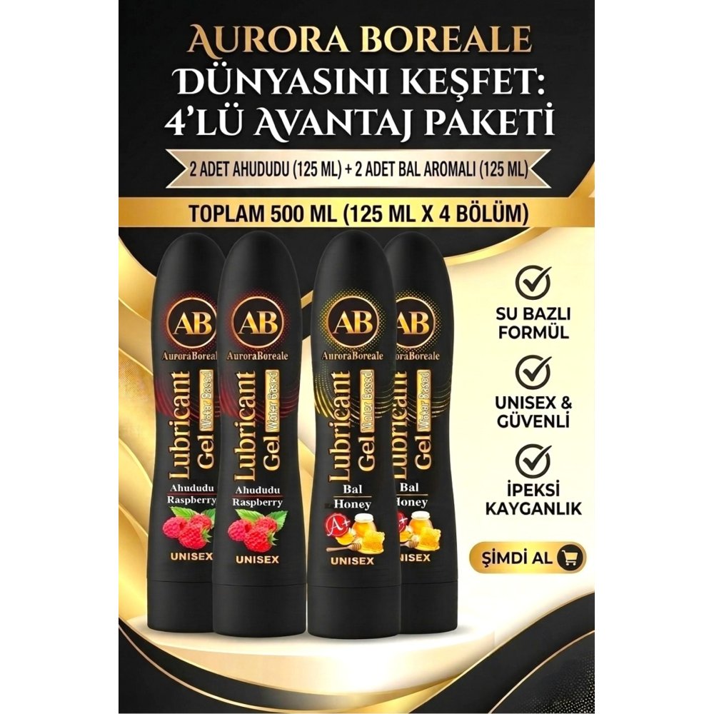 Ahududu ve bal 2 si 1 Arada Kayganlaştırıcı Jel Lubricant Gel 500 ML 4 lü Avantaj Paketi