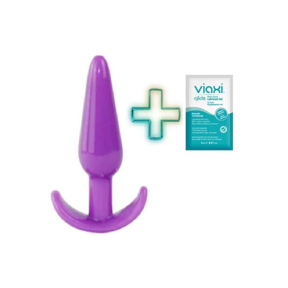 Anal Genişletici Mor Renk Yumuşak Dokuda Anal Tıkaç Plug Kayganlaştırıcı