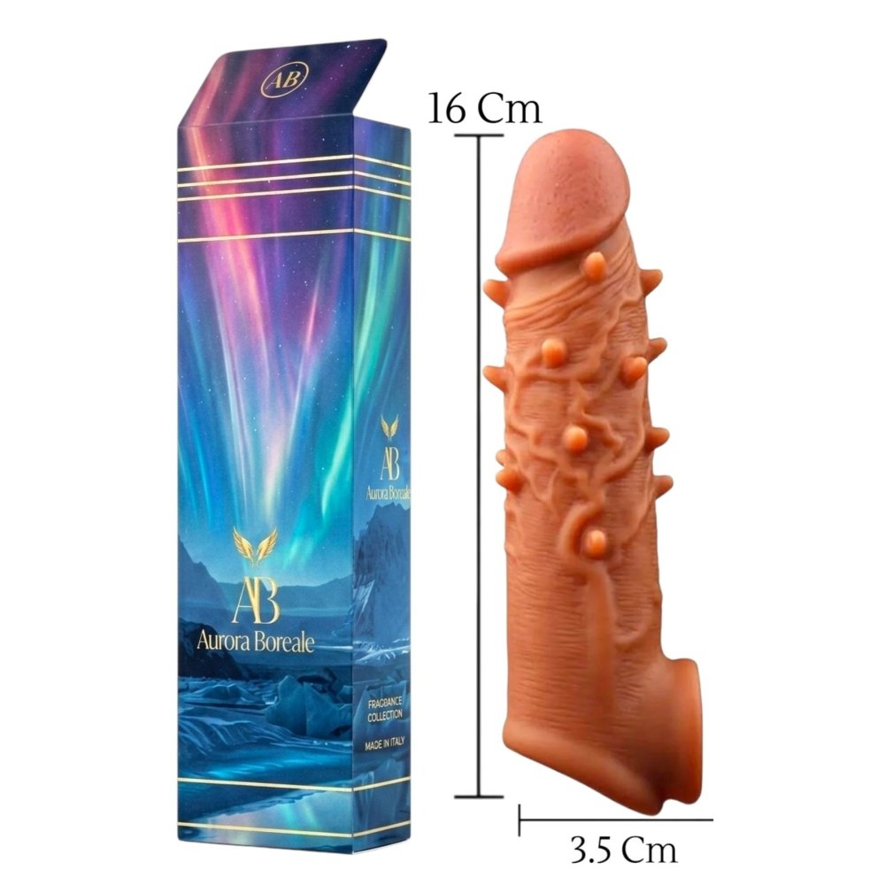 AuroraBoreale G Noktası Uyarıcılı Slikon Penis Kılıfı Kayganlaştırıcı Jel Seti