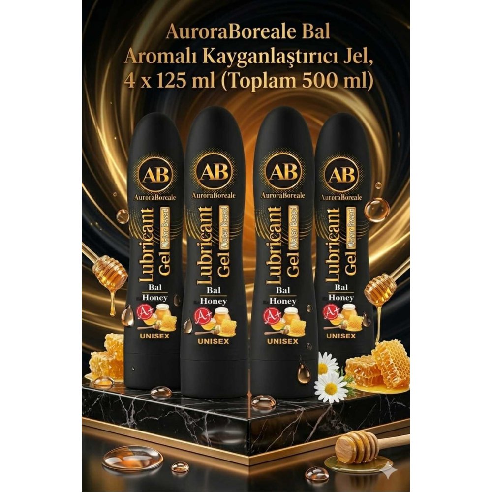 Bal Aromalı Akışkan Kayganlaştırıcı Jel Lubricant Gel 500 ML 4 lü Süper Fırsat Sepeti