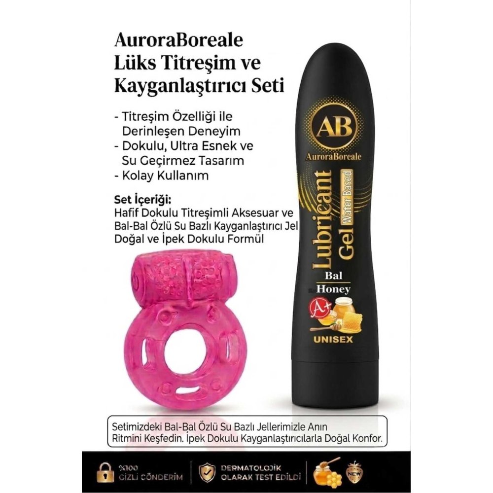 Bal Aromalı Premium Lubricant Kayganlaştırcı Jel Titreşimli Halka Hediyeli