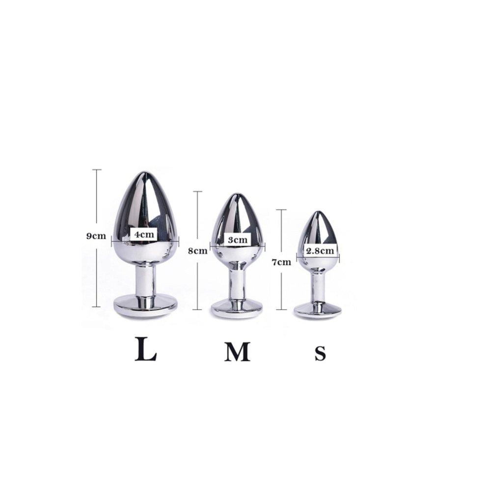 Beyaz Metal Anal Plug Seti Small Medium Large — görsel 3