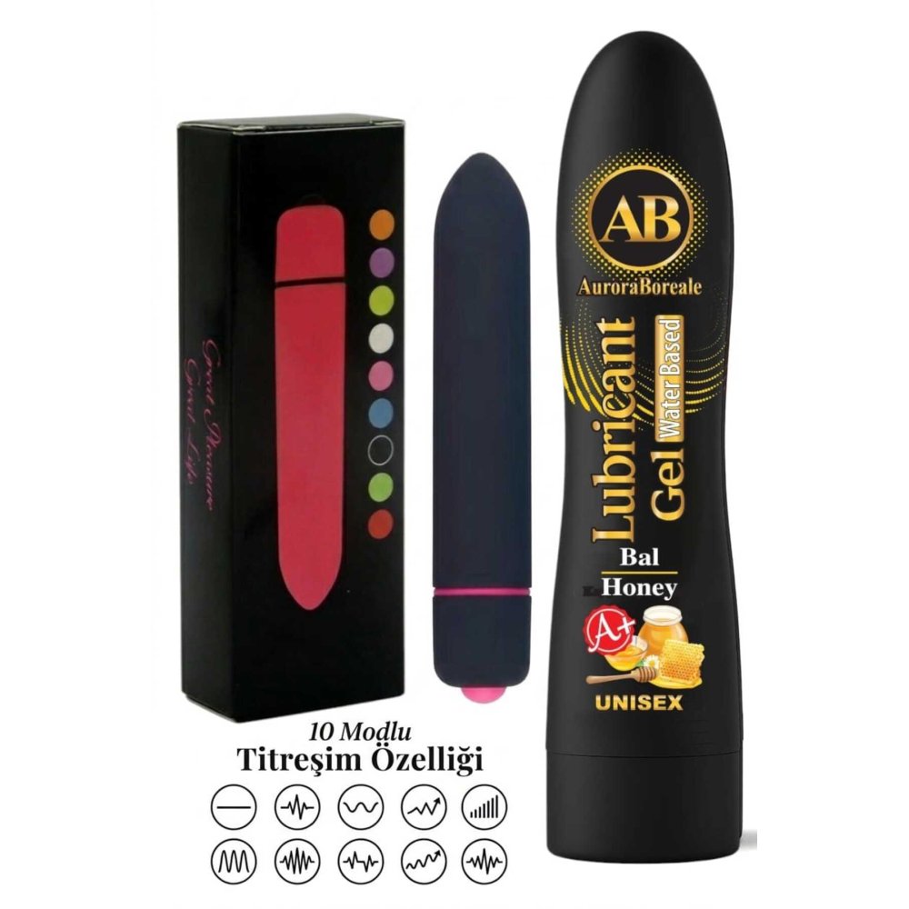 Büyük Boy 125 ML Ballı Kayganlaştırıcı Jel 10 Titreşim Modlu Premium Aksesuar Set