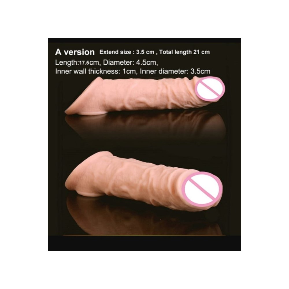 Gerçek Ten Dokuda 20 Cm Uzunluk 4 Cm Dolgulu Slikon Penis Kılıfı
