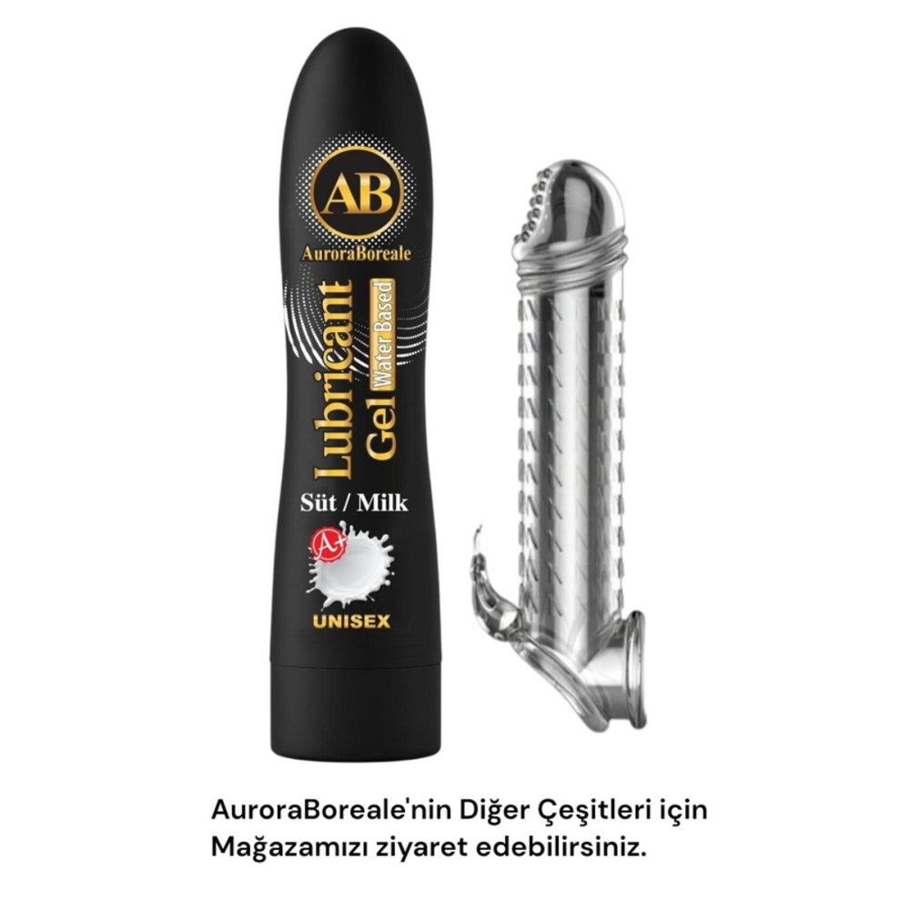 Kaliteli Pürüzsüz Şeffaf Penis Kılıfı Büyük Boy A plus Süt Aromalı Kayganlaştırıcı Jel Seti
