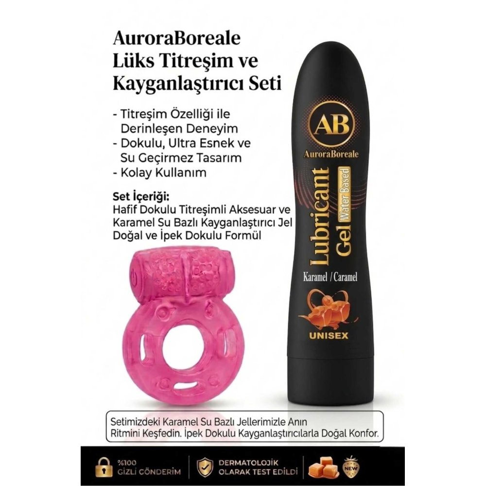 Karamel Aromalı Lubricant Kayganlaştırcı Jel Titreşimli Halka Hediyeli