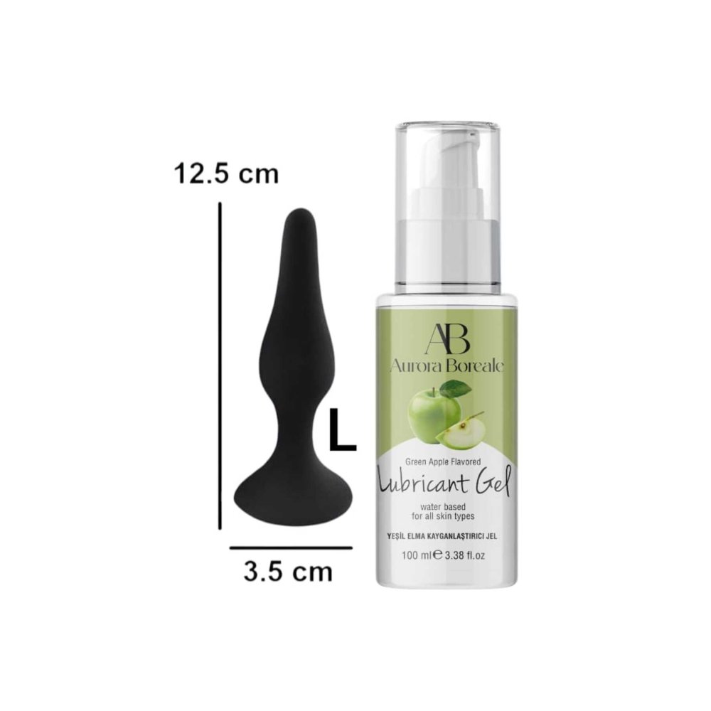 Kayganlaştırıcı Jel 100 ML Yeşil Elmalı L Beden Plug Hediyeli Lubricant