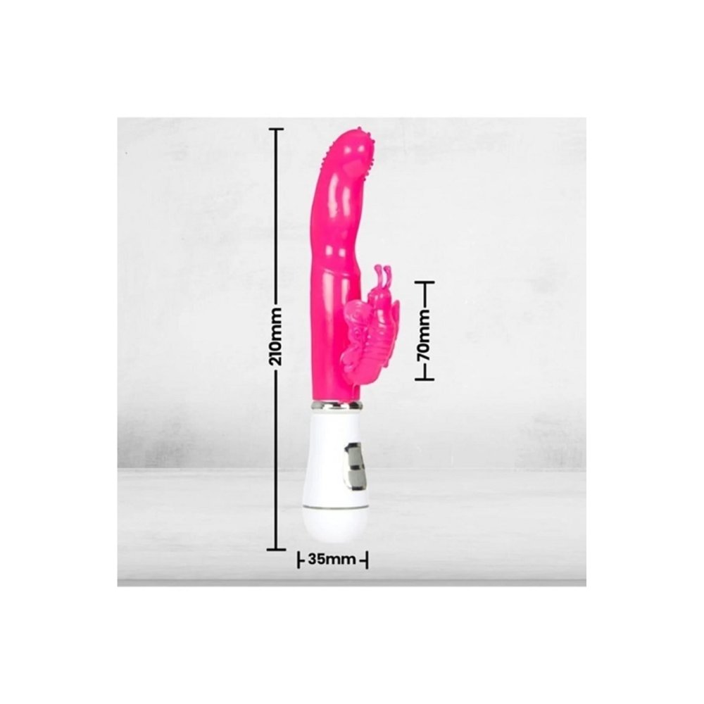 Kelebek Titreşimli Vibratör Dildo Pembe Renk — görsel 4