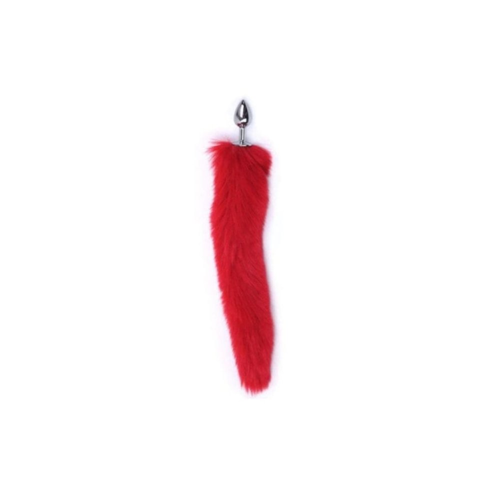Kırmızı Kuyruklu Metal Anal Plug Tıkaç Anal Tıpa 7 cm — görsel 2