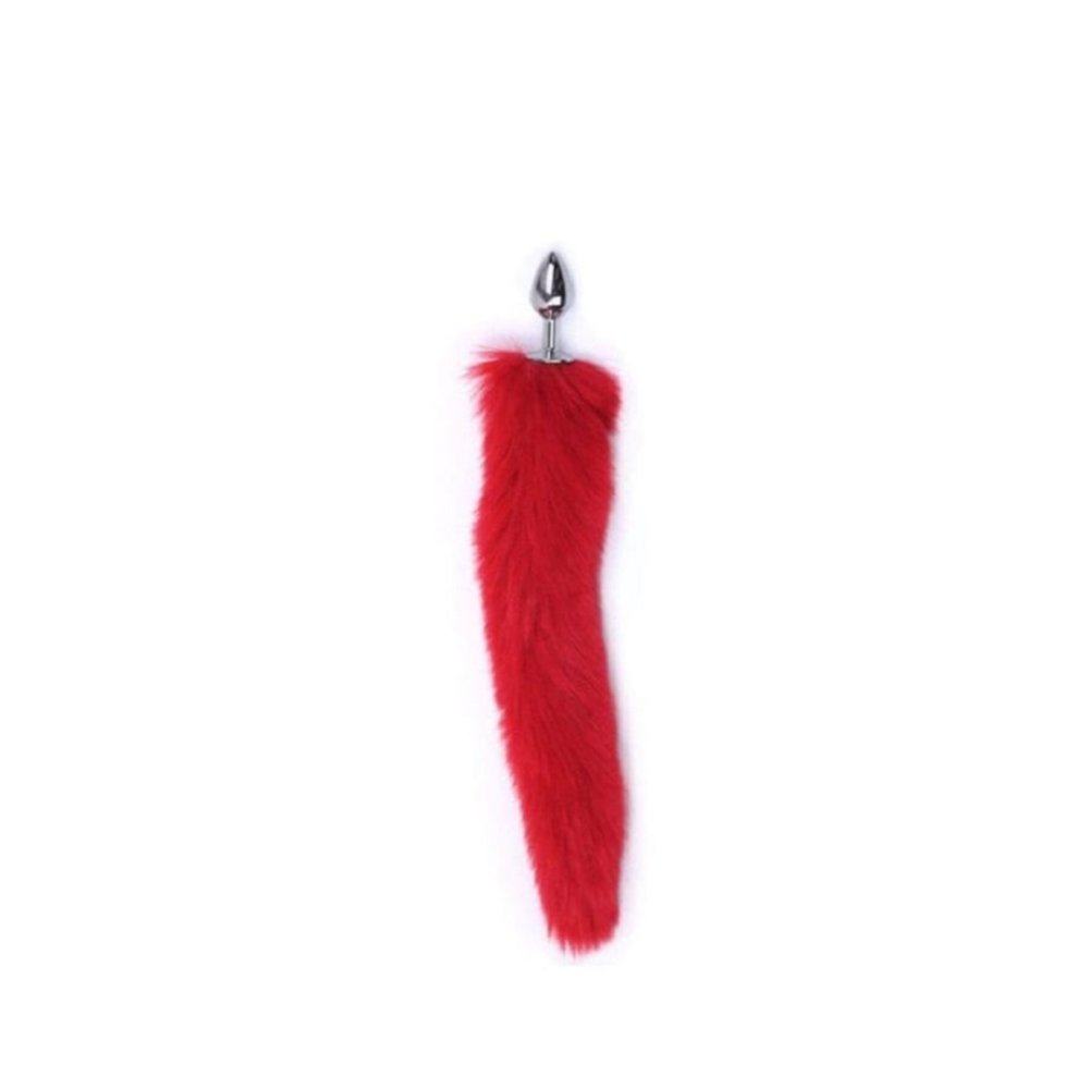 Kırmızı Kuyruklu Metal Anal Plug Tıkaç Anal Tıpa 7 cm Kayganlaştırıcı Hediyeli — görsel 2