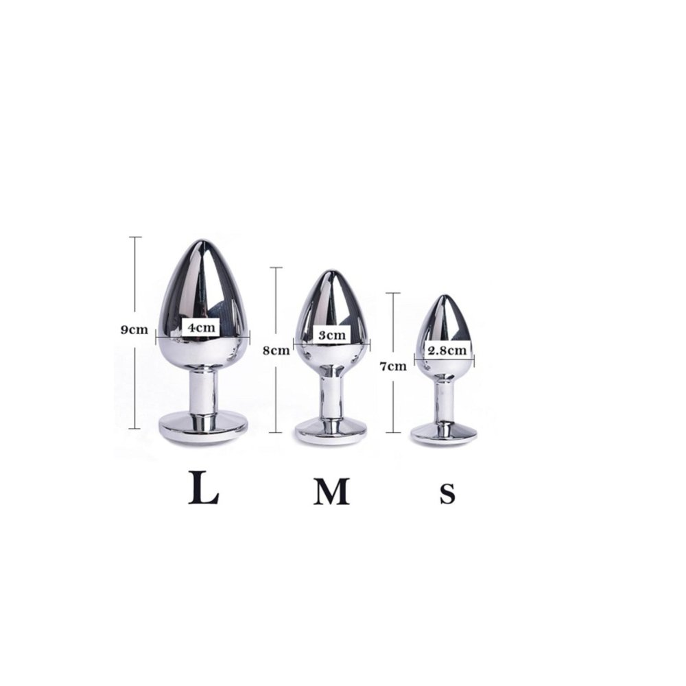 Kırmızı Metal Anal Plug Seti Small Medium Large Kayganlaştırıcı ve Penis Halkası Hediyeli — görsel 2