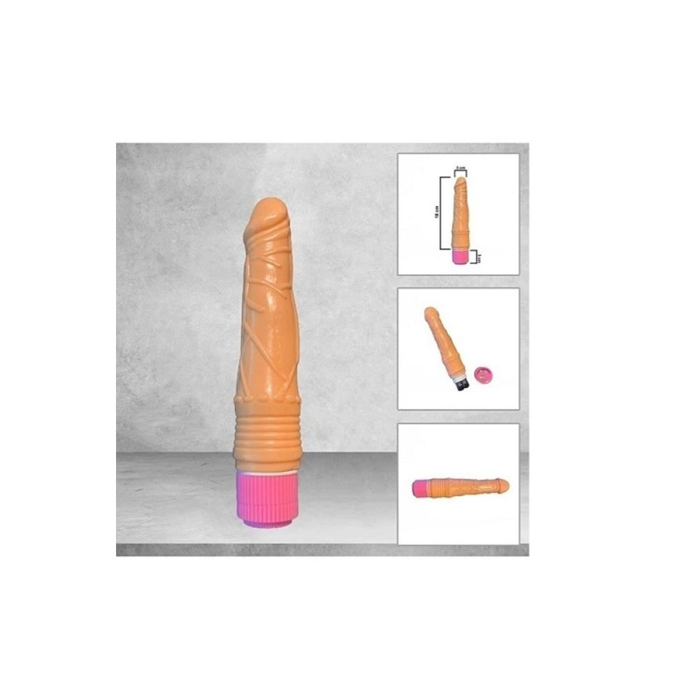 Klasik Alttan Titreşimli 18 cm Esnek Vibratör +Titreşimli Penis Yüzüğü — görsel 3