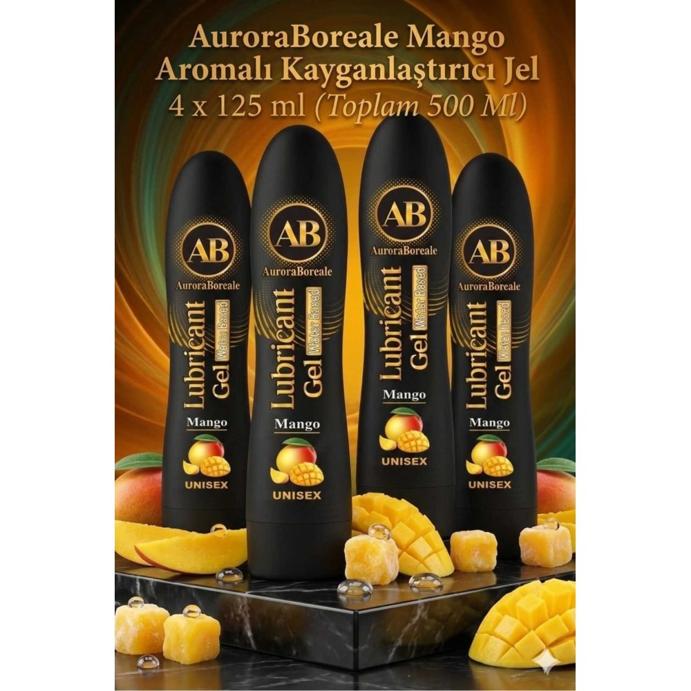 Mango Tropikal Aromalı Kayganlaştırıcı Jel Lubricant Gel 500 ML 4 lü Süper Fırsat Sepeti