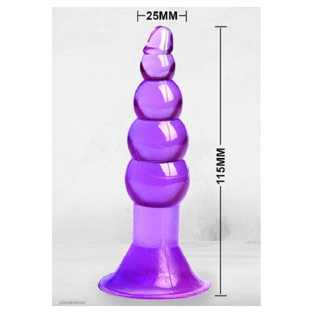 Mor Renk 11 cm Uzunlukta Boğumlu Anal Plug ve Anal Tıkaç — görsel 2