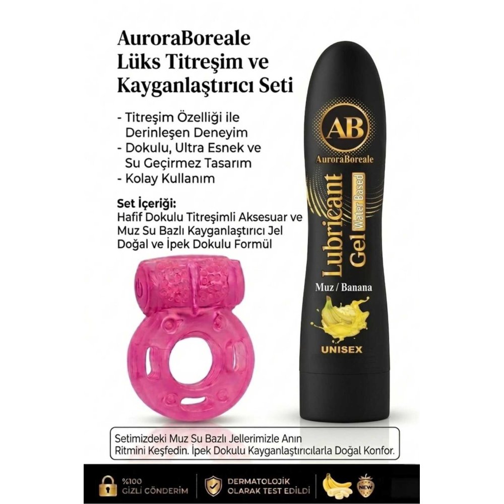 Muzlu Premium Lubricant Kayganlaştırcı Jel Titreşimli Halka Hediyeli