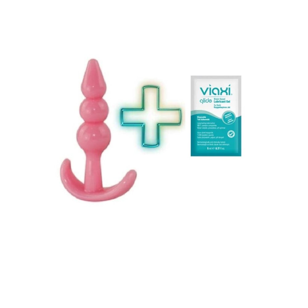 Pembe Renk 10 Cm Uzunluğunda Anal Plug ve Anal Tıkaç Kayganlaştırıcı Hediyeli
