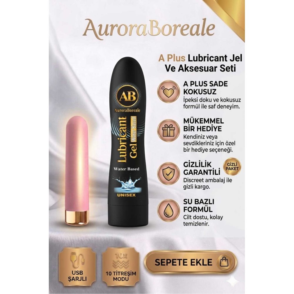 Pembe Renk Şarjlı 10 Modlu Vibratör Dildo Premium Sade Su Bazlı Kayganlaştırıcı Jel Set