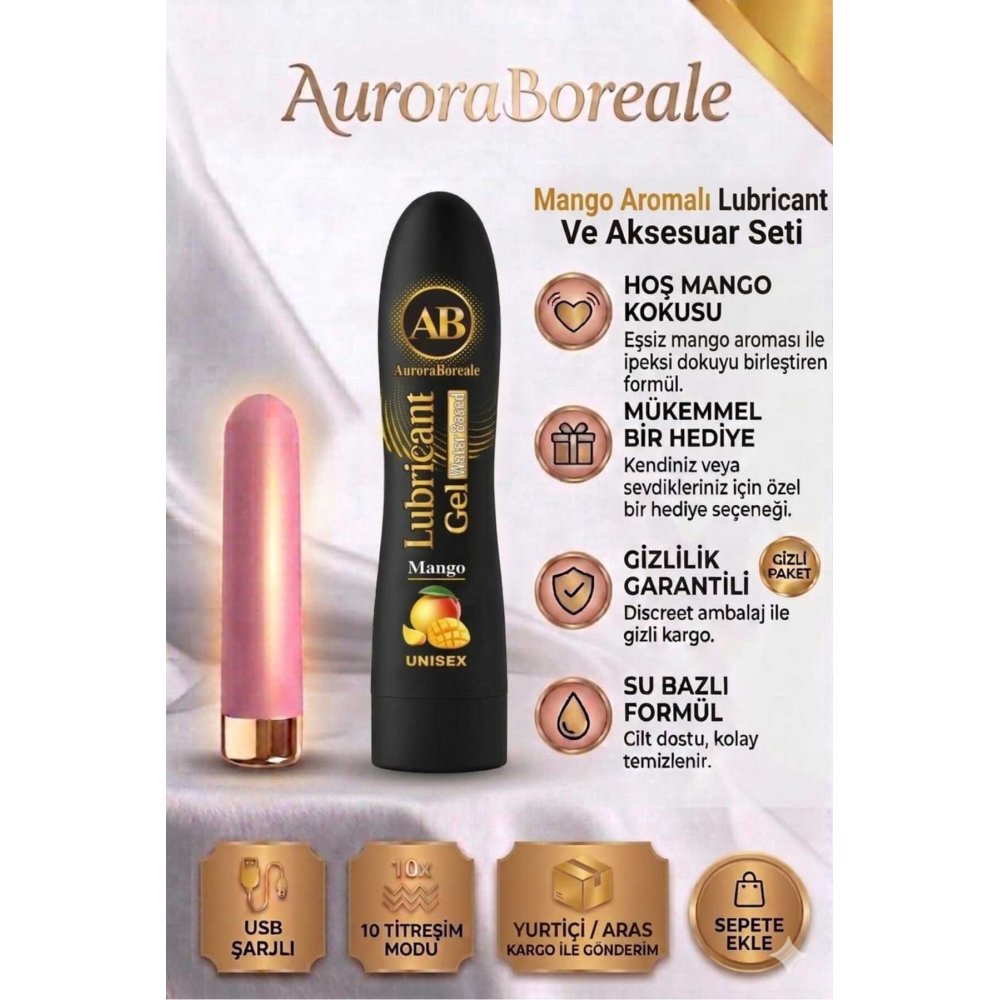 Pembe Renk USB Şarjlı 10 Modlu Vibratör Dildo Premium Mangolu Kayganlaştırıcı Jel Set