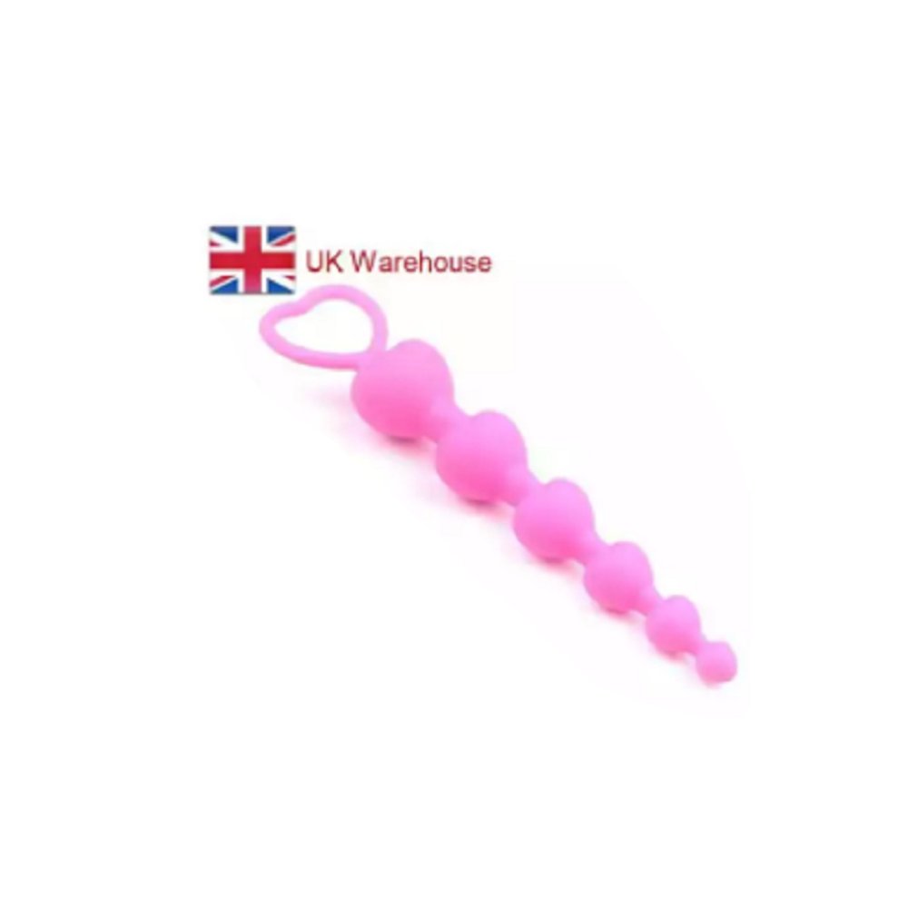 Pembe Renk Yüksek Kalite Anal Plug 6 Boğumlu 18cm Kalpli Anal Top, Anal Plug — görsel 2