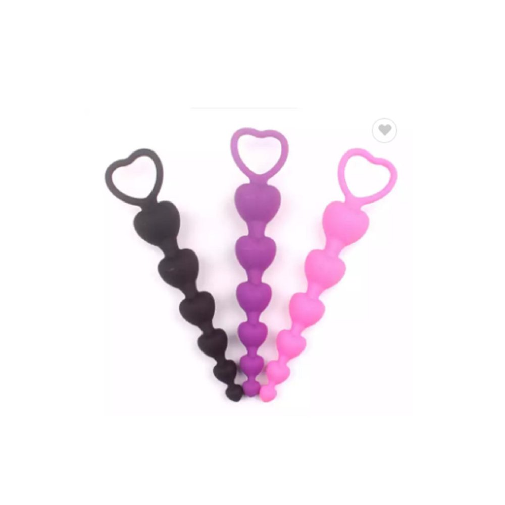 Pembe Renk Yüksek Kalite Anal Plug 6 Boğumlu 18cm Kalpli Anal Top, Anal Plug — görsel 4